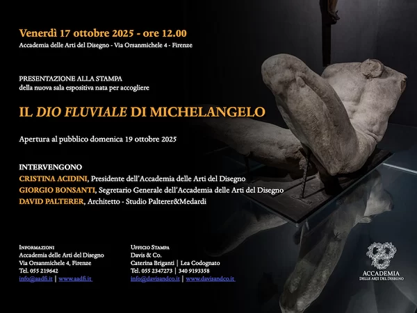 All’Accademia una nuova sala espositiva che ospiterà, dopo il restauro, il Dio Fluviale di Michelangelo,