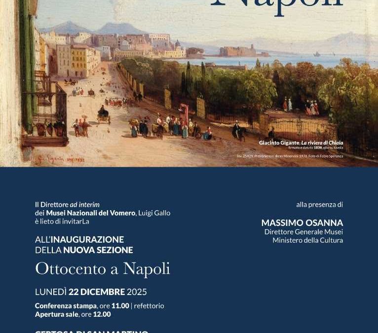 Aumentano gli spazi espositivi della Certosa di San Martino, a Napoli