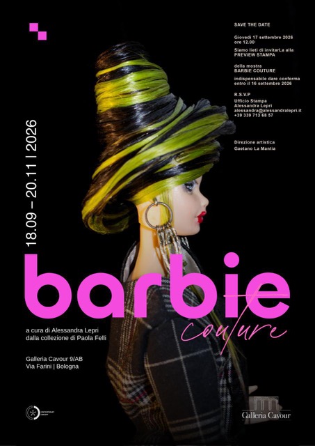 Bologna, settembre 2026 dal 18 settembre al 20 novembre, Galleria Cavour ospita BARBIE COUTURE