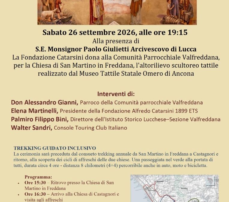 La Fondazione Alfredo Catarsini 1899 ETS aderisce alle Giornate Europee del Patrimonio 2026